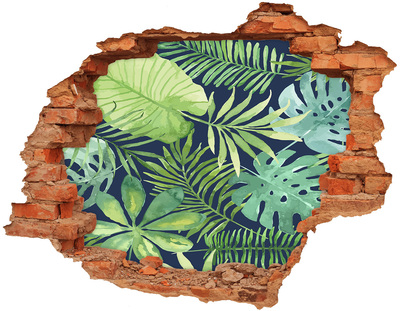 Hole in the wall decal Tropical leaves