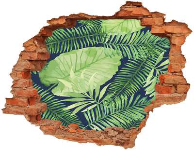 Hole in the wall sticker Tropical leaves