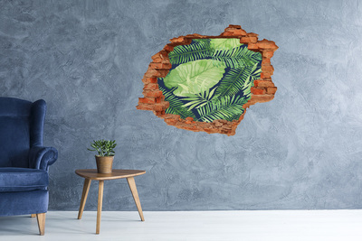 Hole in the wall sticker Tropical leaves