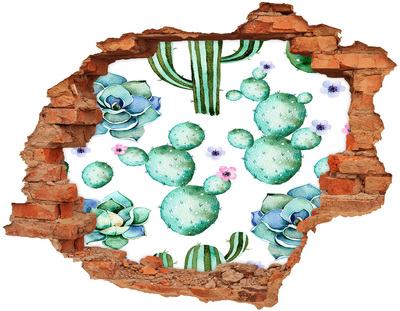 Hole in the wall decal Cacti in a hole in the wall