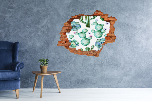 Hole in the wall decal Cacti in a hole in the wall