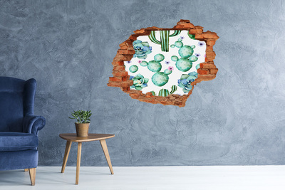 Hole in the wall decal Cacti in a hole in the wall