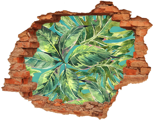 Hole in the wall sticker Tropical leaves