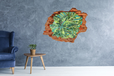 Hole in the wall sticker Tropical leaves