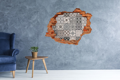 Hole in the wall sticker Vintage style tiles