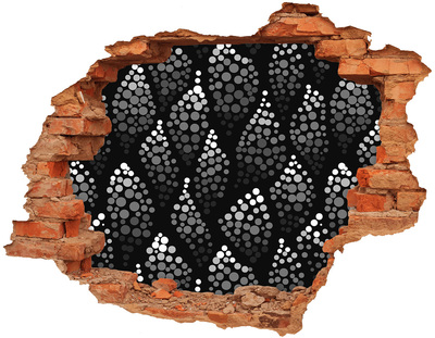 3D wall hole wallpaper Black and white dots