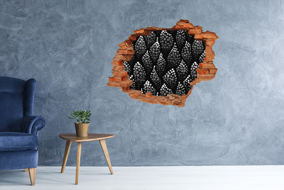 3D wall hole wallpaper Black and white dots