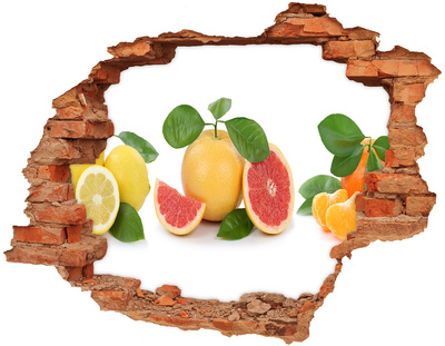 3D wall hole wallpaper Citrus fruits