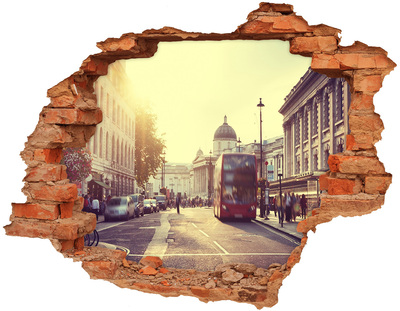 Hole in the wall sticker A London street in the morning