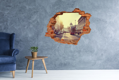 Hole in the wall sticker A London street in the morning