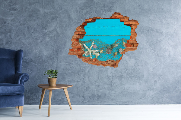 Hole wall sticker The underwater world against the backdrop of the reef
