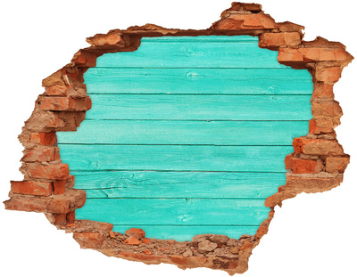 Hole in the wall sticker Turquoise board in a hole in the wall