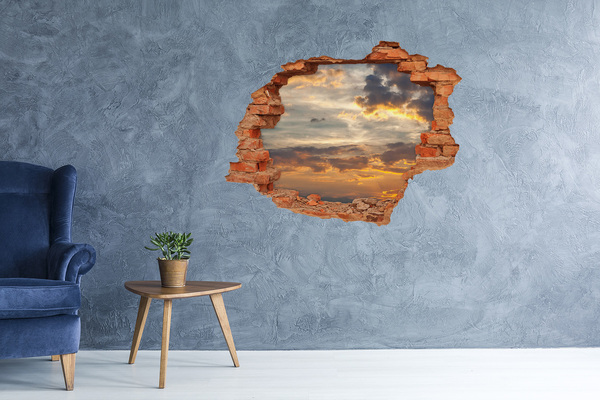 Hole in the wall decal Sunset through a hole in the wall