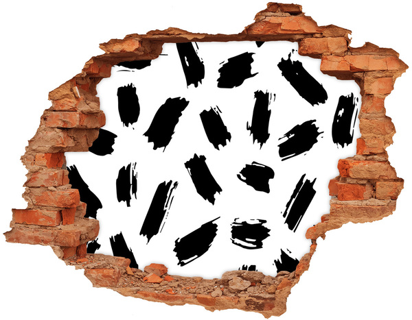 Hole in the wall sticker Black and white spots