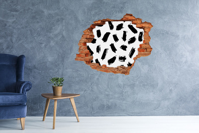 Hole in the wall sticker Black and white spots