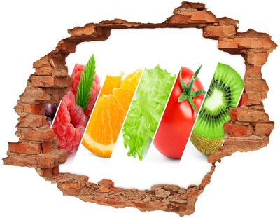 Hole in the wall decal Fruits and vegetables