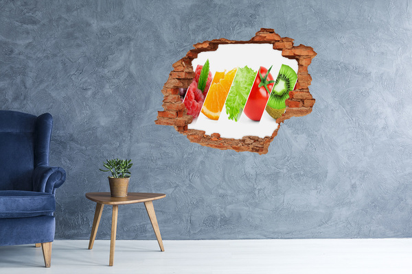 Hole in the wall decal Fruits and vegetables