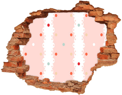 Hole wall sticker Pink wall with dots