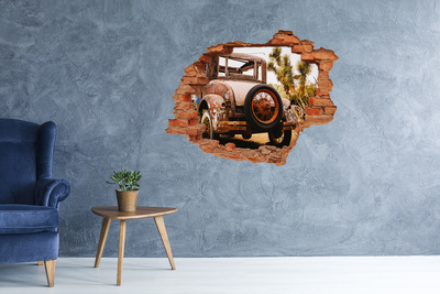 Hole wall sticker Car wreck