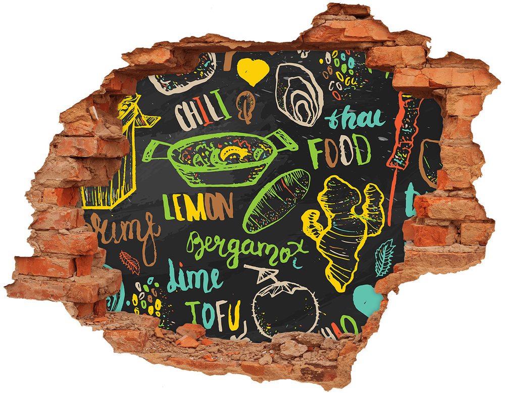 Hole in the wall sticker Thai food