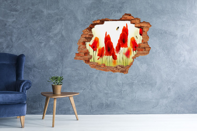 Hole wall sticker Flower paradise with a bee