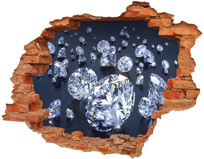 Hole in the wall decal Shiny diamonds in the wall