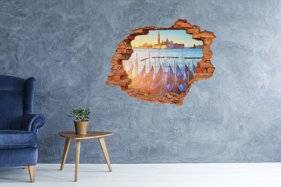 Hole in the wall decal Venice in the light of sunset