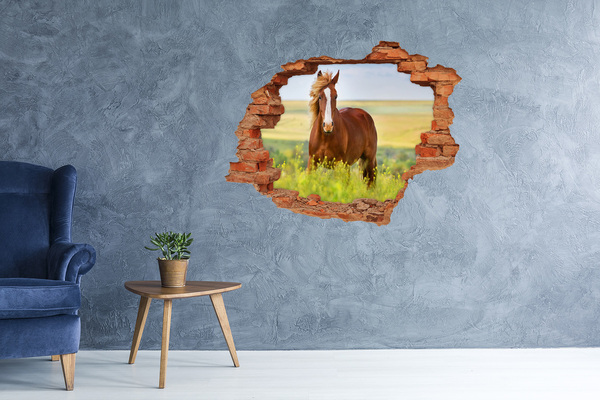 Hole in the wall decal Brown horse