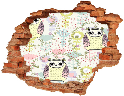 Hole in the wall sticker Owls