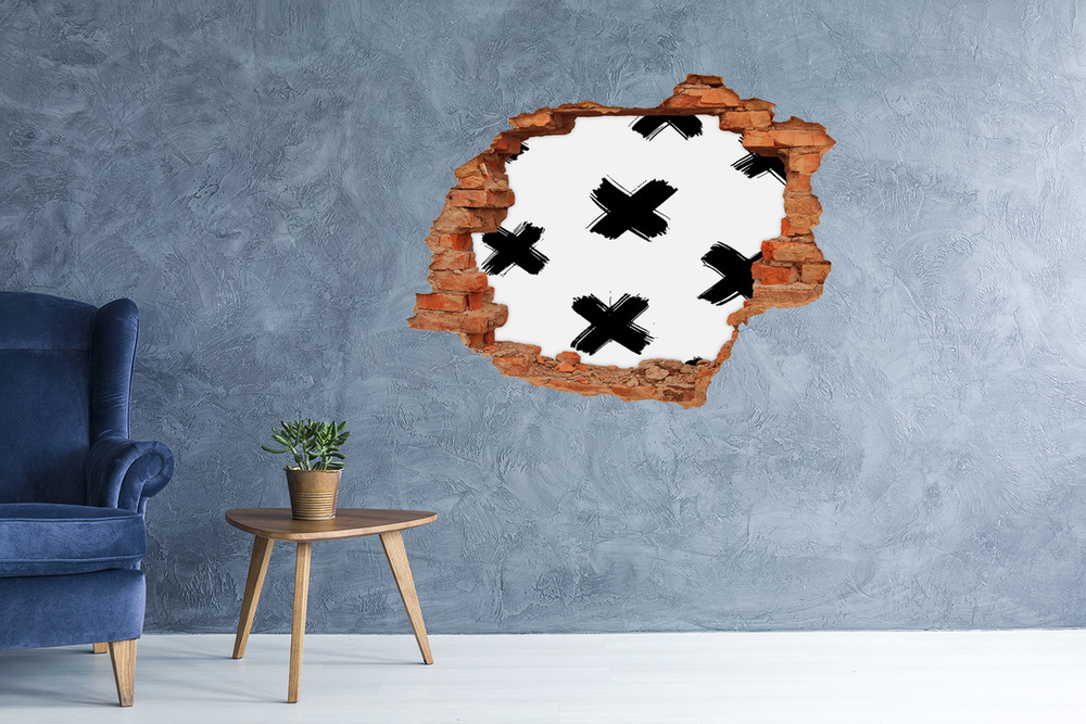 Hole in the wall sticker Black and white spots