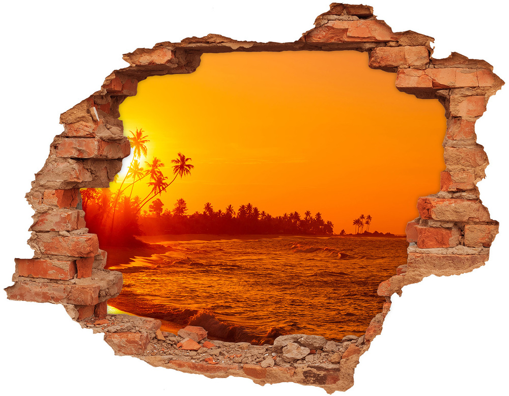 Hole in the wall sticker Sunset beach