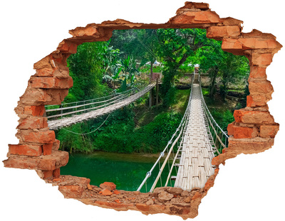 3D wall hole Green bridge in the jungle