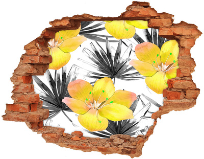 Hole wall sticker Hole-in-the-wall tropical garden