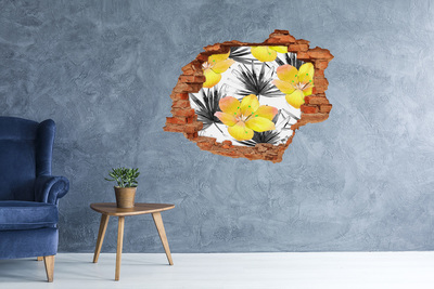 Hole wall sticker Tropical flowers