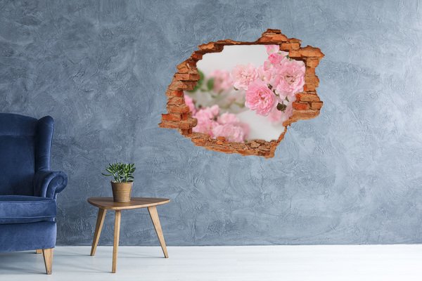 3D wall hole wallpaper Wild roses