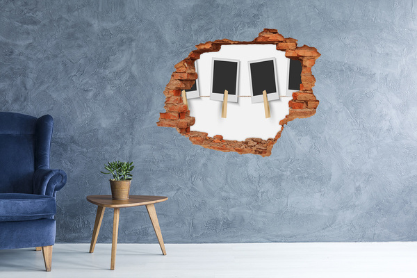 Hole in the wall decal A damaged wall with picture frames