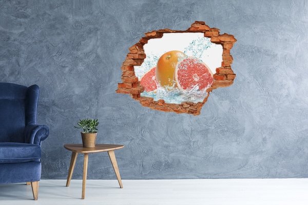 Hole in the wall decal Grapefruit