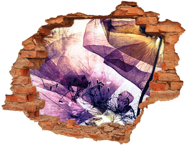 Hole in the wall sticker The floral world behind the walls