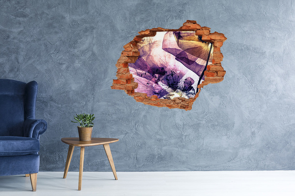 Hole in the wall sticker The floral world behind the walls