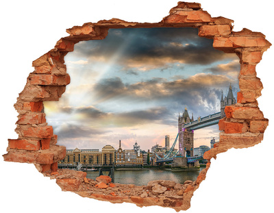 Hole wall sticker Tower Bridge in London