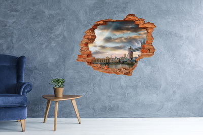 Hole wall sticker Tower Bridge in London