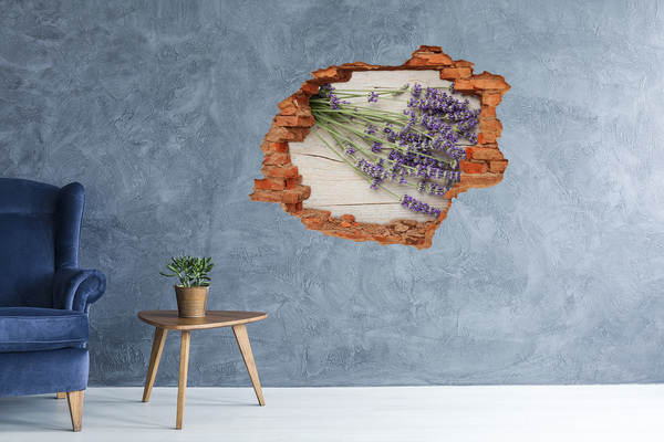 Hole in the wall decal Lavender in a pot