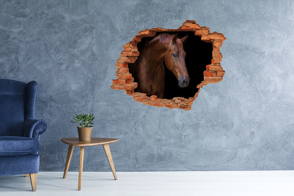 Hole in the wall decal Brown horse