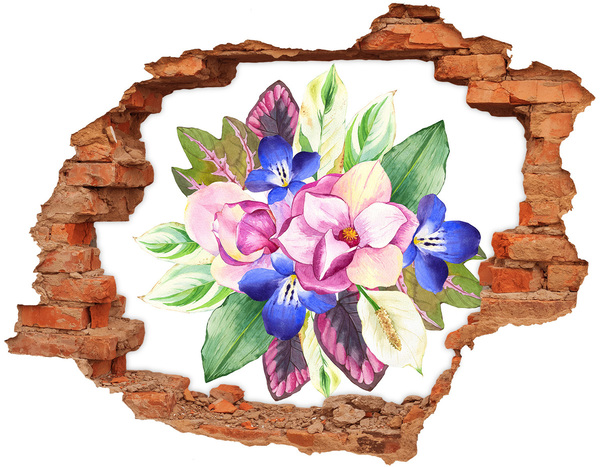 Hole in the wall sticker Flower explosion in the wall
