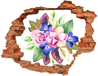 Hole in the wall sticker Flower explosion in the wall