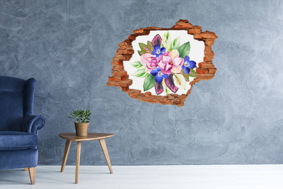 Hole in the wall sticker Flower explosion in the wall