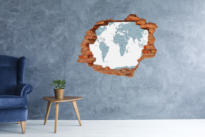 Hole in the wall sticker A hole-in-the-wall world map