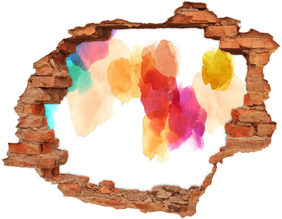 3D wall hole wallpaper Colorful hole in the wall