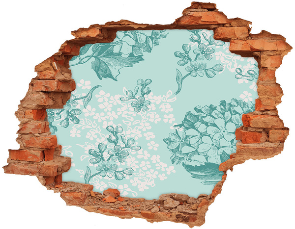 3D wall hole wallpaper Hole in the Wall Floral Mural