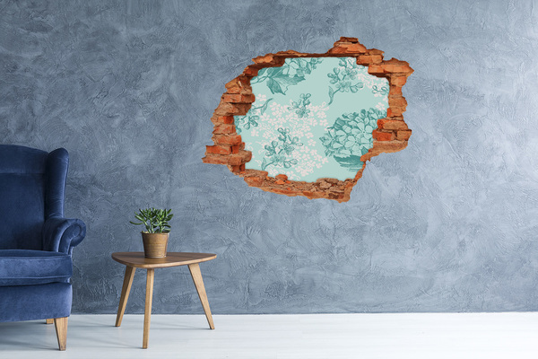 3D wall hole wallpaper Hole in the Wall Floral Mural